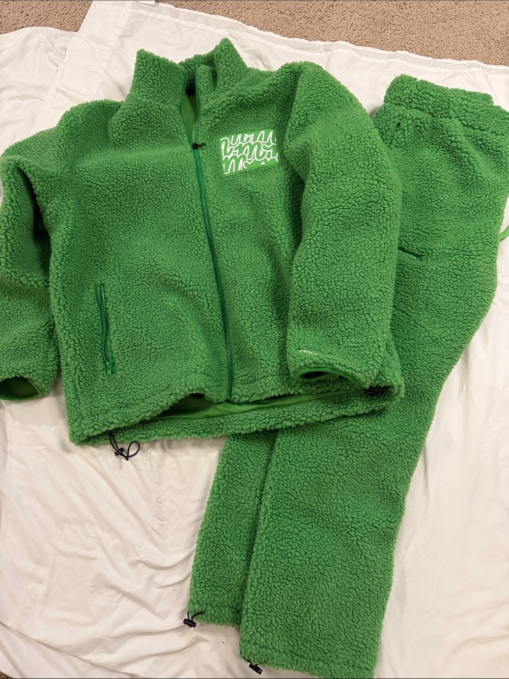 Mifland Fuzzy Fleece Zip Up & Pants Set